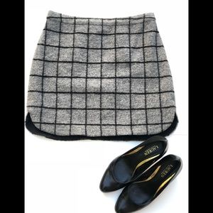 Madewell windowpane skirt size 6